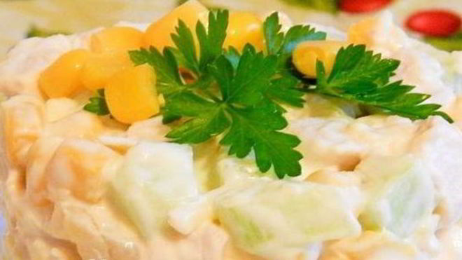 Рецепт Быстрый салат с куриной грудкой