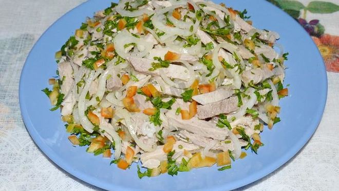 Рецепт Деревенский свадебный салат из свинины