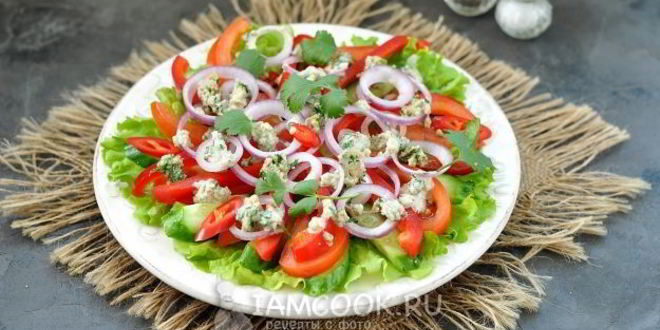 Рецепт грузинский салат с ореховой заправкой