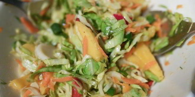 Рецепт капустный салат с манго