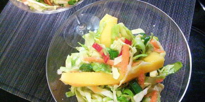 Рецепт капустный салат с манго