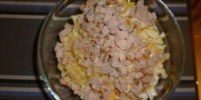 Рецепт простой салат с ветчиной