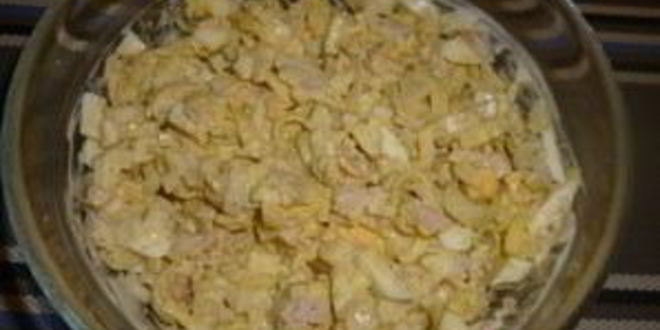 Рецепт простой салат с ветчиной