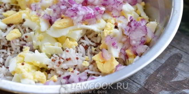 Рецепт рисовый салат с морепродуктами
