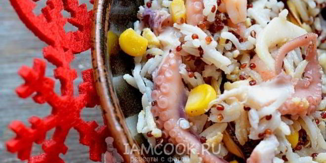 Рецепт рисовый салат с морепродуктами