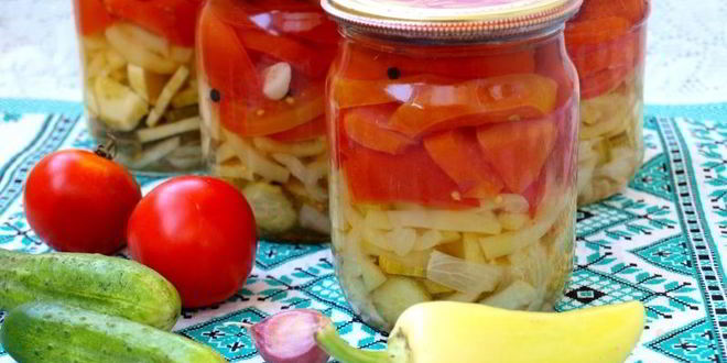 Рецепт салат ассорти на зиму