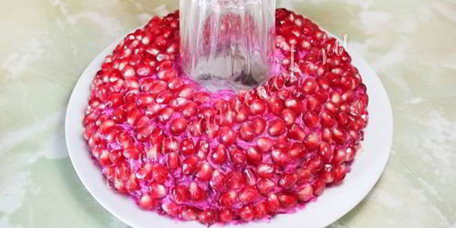 Рецепт салат гранатовый браслет со свининой