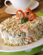 Салат из крабовых палочек и печени трески