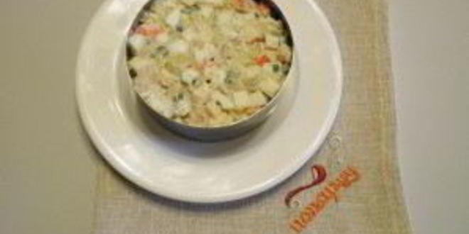 Рецепт салат из крабовых палочек и печени трески