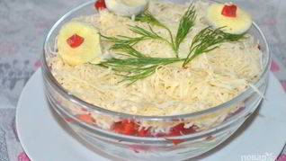 Рецепт Салат из ветчины и сыра