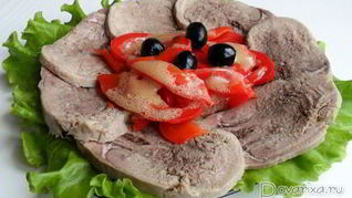 Рецепт Салат из языка со сладким перцем