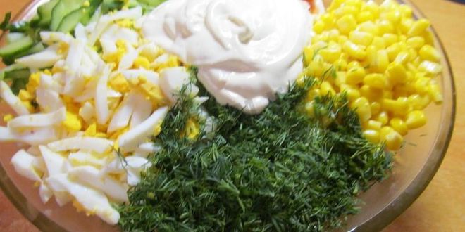 Рецепт салат копченая грудка кукуруза