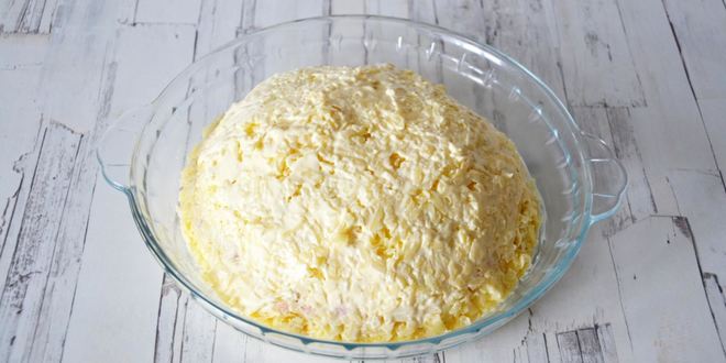 Рецепт салат одуванчик с красной рыбой