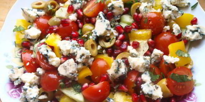 Рецепт салат овощной с сыром дор блю