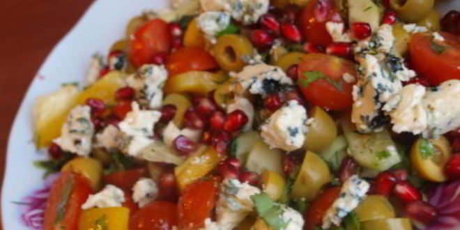 Рецепт салат овощной с сыром дор блю