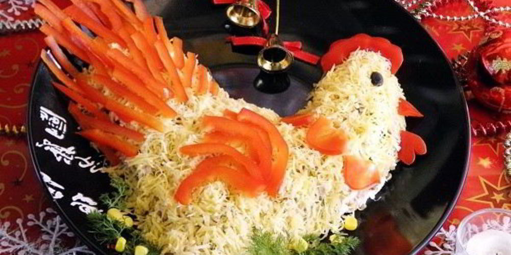 Как приготовить салат петушок