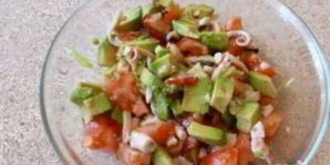 Рецепт салат с авокадо и морепродуктами