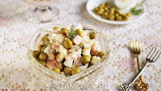 Рецепт Салат с горошком и яйцом