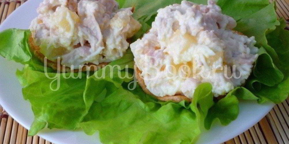 Рецепт фруктовый куриный салат с ананасами и кокосом