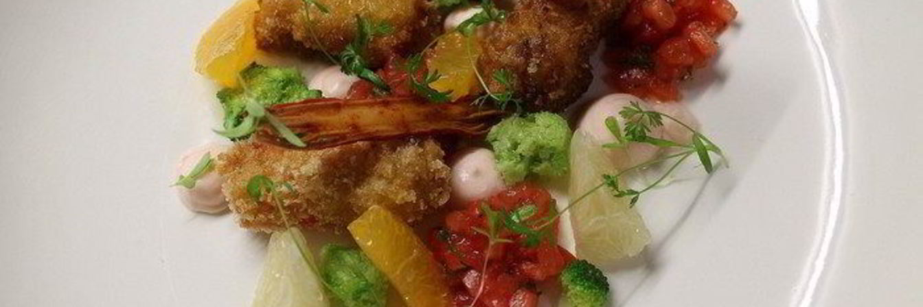 Рецепт Салат с крабовым мясом в 3-х текстурах