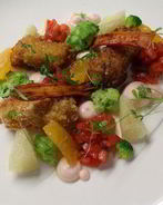 Салат с крабовым мясом в 3-х текстурах