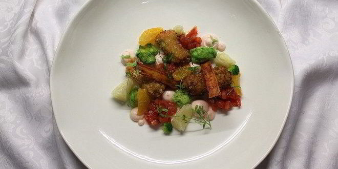 Рецепт салат с крабовым мясом в 3-х текстурах