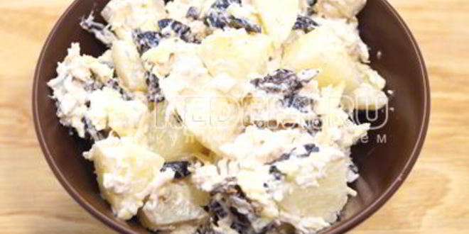 Рецепт салат с курицей и черносливом