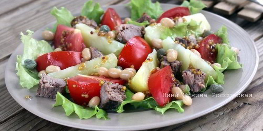 Рецепт салат с тунцом и овощами