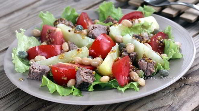 Рецепт Салат с тунцом и белой фасолью