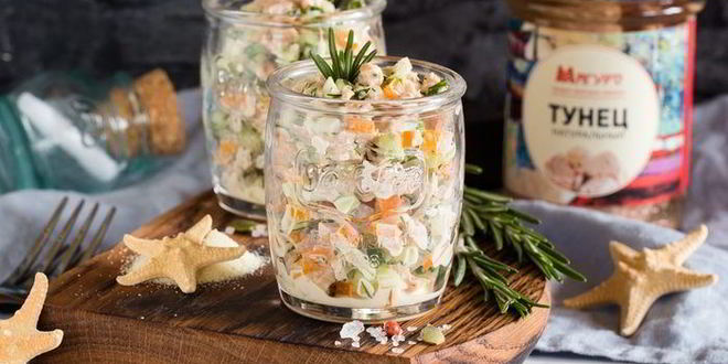 Рецепт салат с тунцом и овощами