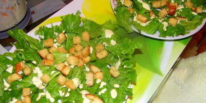 Рецепт салат цезарь с креветками