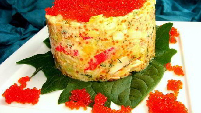 Рецепт Теплый салат Огонек