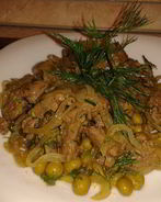 Теплый салат Печеночный