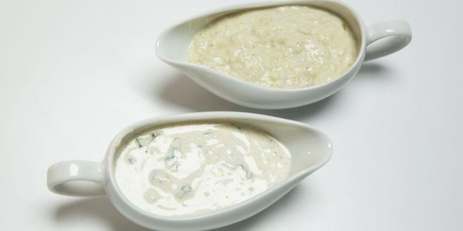 Рецепт йогуртовый соус с баклажаном и тхиной