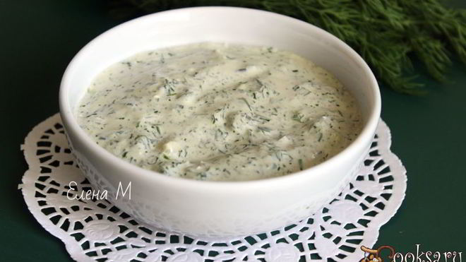 Рецепт Йогуртовый соус с фетой и маслинами