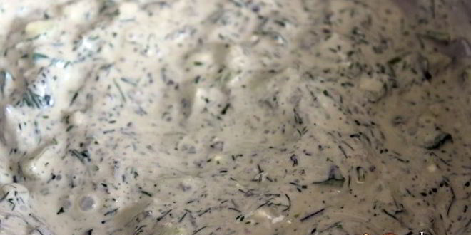 Рецепт йогуртовый соус с фетой и маслинами