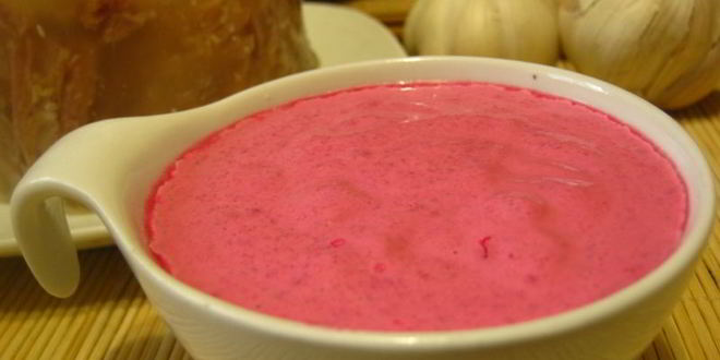 Рецепт майонезный соус со свеклой и хреном