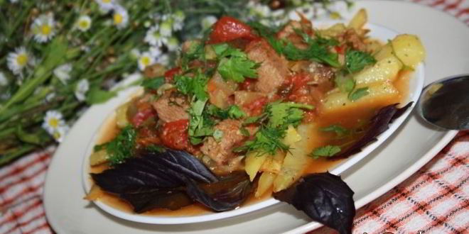 Рецепт соус летний с мясом и овощами