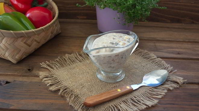Рецепт Соус с грибами и сыром