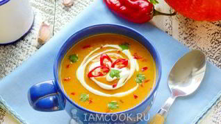 Рецепт Азиатский крем-суп из печеной тыквы
