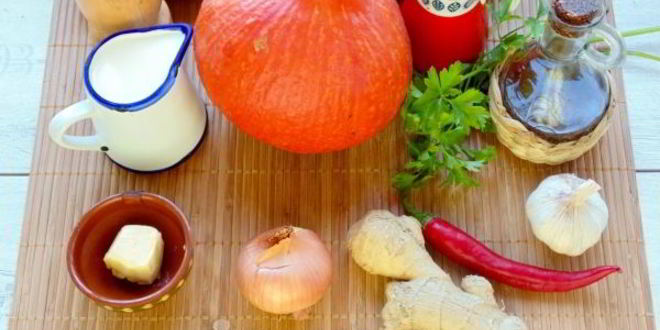 Рецепт азиатский крем-суп из печеной тыквы