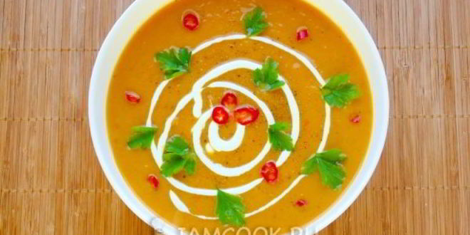 Рецепт азиатский крем-суп из печеной тыквы