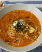 Борщ на курином бульоне