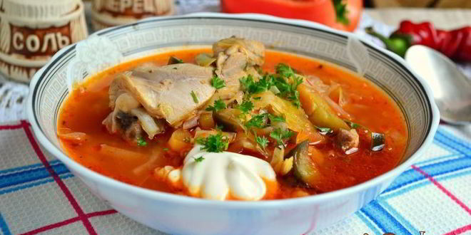 Рецепт борщ с курицей и баклажанами