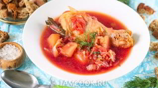 Рецепт Борщ с курицей в мультиварке