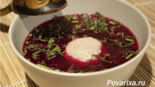 Рецепт Борщ с огурцами