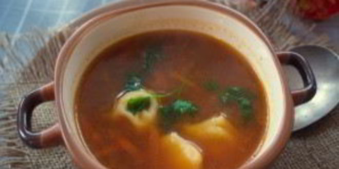 Рецепт борщ с пельменями