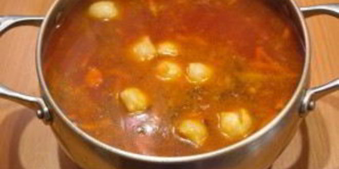 Рецепт борщ с пельменями