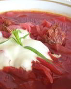 Борщ с подкопченными ребрышками