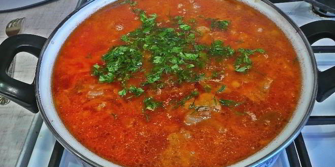 Рецепт борщ с тушенкой и капустой